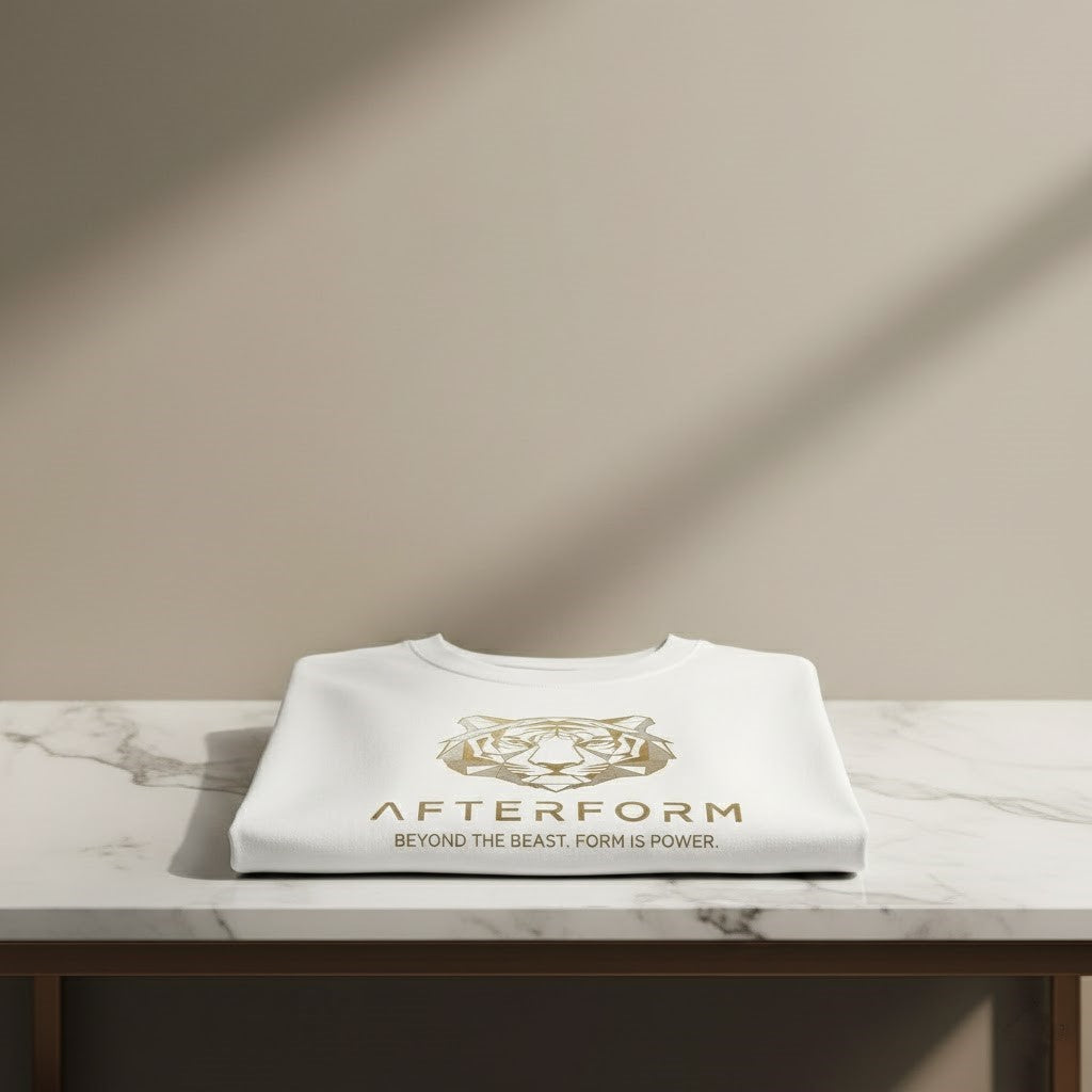 AFTERFORM Geometric Tiger Oversized T-Shirt – White