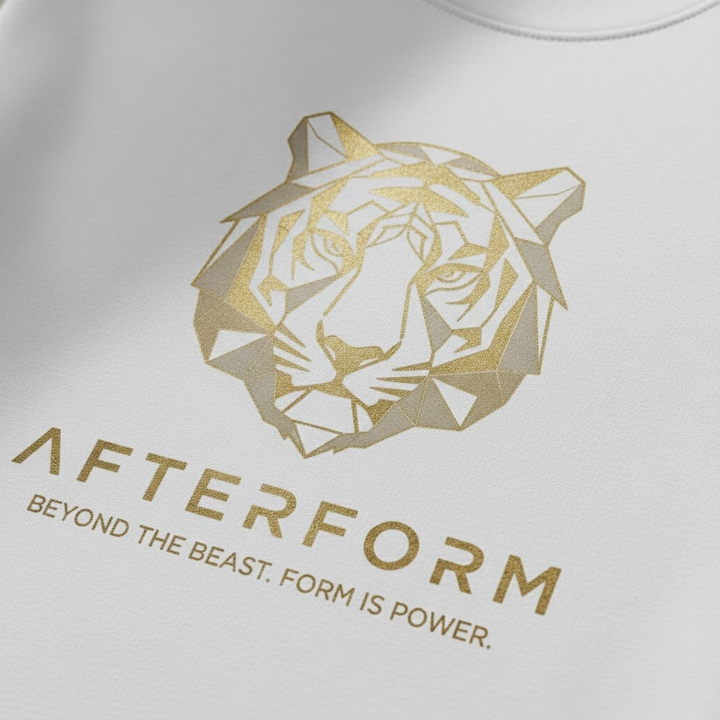 AFTERFORM Geometric Tiger Oversized T-Shirt – White
